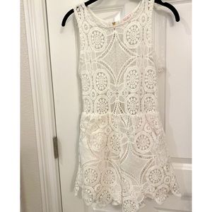 White crochet romper